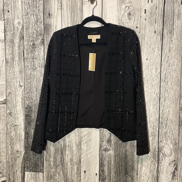 Michael Michael Kors Open-Front Beaded Blazer - Picture 2 of 12